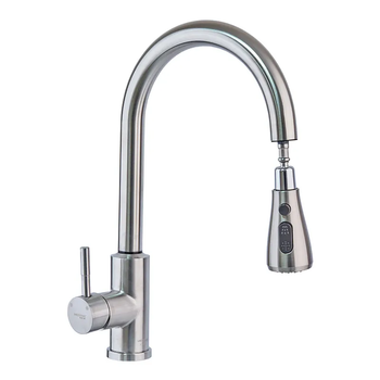 Смеситель для кухни сенсорный с выдвижной лейкой Mixxus LUX-014 Sensor (нержавеющая сталь) (MI6230)