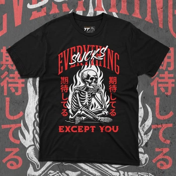 Футболка з принтом Everything sucks Розмір XXL Арт.F0690-5