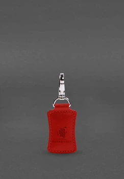 Кожаный брелок Premium красный (A-028457)