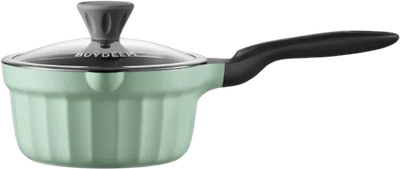 Ківш Buydeem емальований зі скляною кришкою Cozy Greenish 1.8 л (6950386615524)