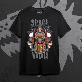 Футболка c принтом WarHammer 40K - Space Wolves Размер M F0726-2