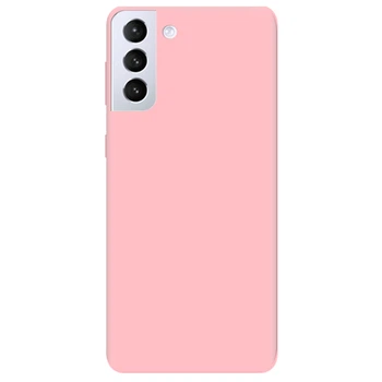 Чехол для Samsung Galaxy S21 нежно-розовый матовый soft touch (14890070210120625)