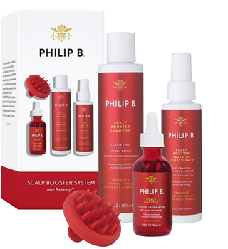 Zestaw do pielęgnacji włosów Philip B Scalp Booster System Szampon 180 ml +  Niezmywalna odżywka 125 ml + Serum 60 ml + Szczotka-masażer (850014170639)