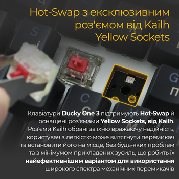 Клавіатура Ducky One 3 Cherry MX Red RGB UA USB Black (DKON2108ST-RUAPXCLAWSC1) ( Чорний )