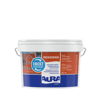 Краска фасадная силиконовая Aura Luxpro Residens Белая матовая TR 2.7 л