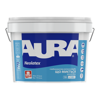 Краска латексная для стен и потолков Aura Neolatex глубокоматовая Белая 10 л