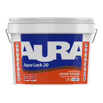 Лак панельный интерьерный Aura Aqua Lack 20 Бесцветный полуматовый 10 л
