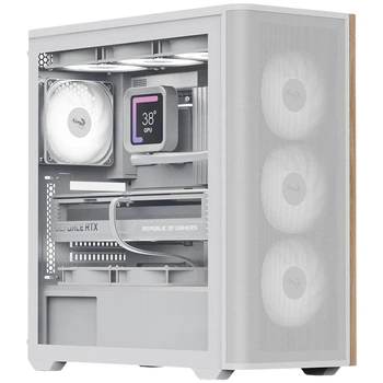 Корпус для ПК AeroCool D501A-G-WT-v2 Mesh з дерев'яним акцентом White (р.Midi-Tower)
