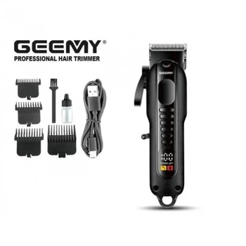 Аккумуляторный триммер машинка для стрижки волос Geemy GM-8040 с 4 насадками (251465)
