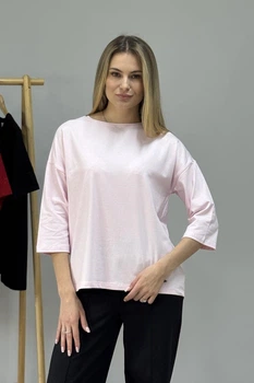 Кофта-лонгслив женская UMON XL с рукавом 3/4 светло-розовая (М181)