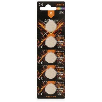 Батарейка CR2032 Lithium 5 шт Vinga для часов и техники