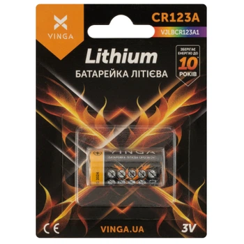 Батарейка CR123A Lithium Vinga для фото и приборов
