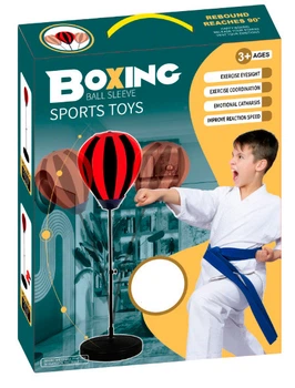 Детский набор для бокса Груша со стойкой 70-105 см Красный с черным