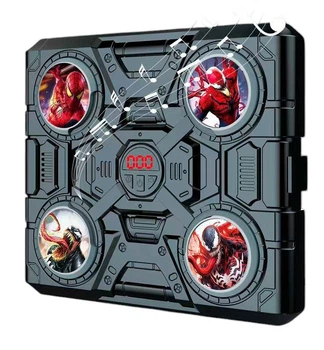Детский тренажер для бокса с подсветкой музыкой и подключением Bluetooth Avengers Мстители Черный с красным