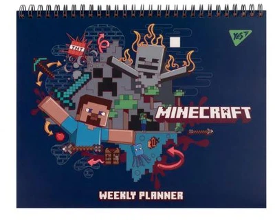 Планінг настільний Minecraft, 25х20 см, на спіралі, 52 листи, Yes 252181
