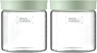 Zestaw słoików Buydeem szklanych Cozy Greenish 2 x 700 ml (ZES6950386612554)