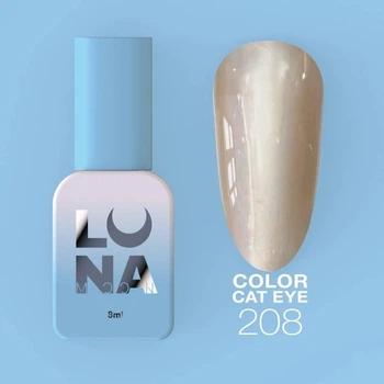 Гель лак "Шелковый кошачий глаз" LunaMoon Color Cat Eye 8 мл для маникюра и педикюра №208