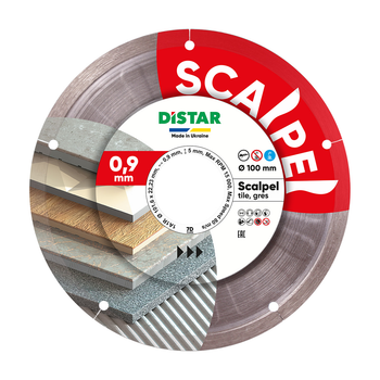 Диск алмазный отрезной Distar 1A1R 100 Scalpel: 100x0.9x22,23мм, керамика, керамогранит (11120158027)