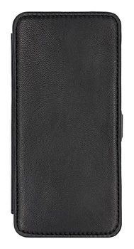 Чехол из натуральной кожи Logarm Genuine Leather Book для Motorola Edge 50 Fusion (без функции подставки) Черный