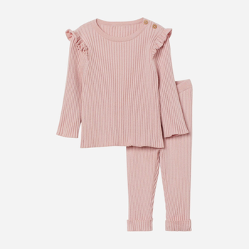 Детский теплый комплект (свитер + штаны) для девочки H&M 10271464kwer 74 см Светло-розовый (PS2030000355884)