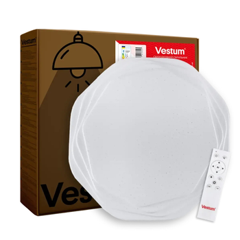 Стельовий LED світильник 80W з пультом Vestum з ефектом зоряного неба 3000К-6500К 495*72мм білий IP40 ROSE