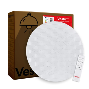 Стельовий LED світильник 80W з пультом Vestum зоряне небо 3000K-6500К білий/срібло IP40 CELL