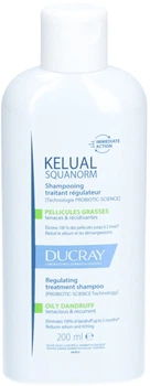 Шампунь Ducray Kelual Squanorm Regulating Treatment Shampoo Oily Dandruff проти жирної лупи 200 мл (3282770396423)