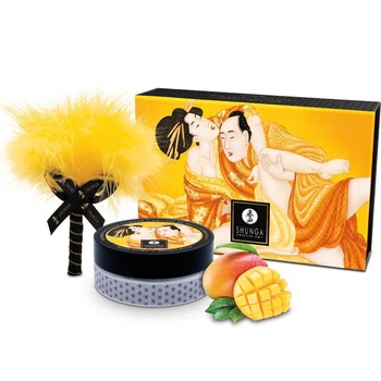 Вкусная пудра для оральных ласк Shunga Body Powder Luscious Mango, 75 г, аромат манго