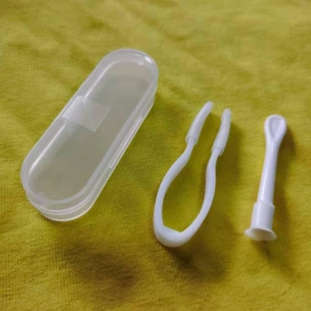 Пинцет с палочкой для контактных линз белый White
