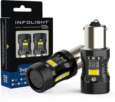 Комплект светодиодных ламп Infolight P21W, BA15S (1156) Canbus White