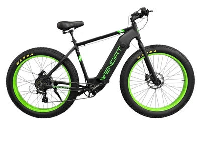 Електровелосипед WENDAT FATBIKE 26" 48V 19Ah 1000W рама 20" з вбудованою знімною батареєю чорно-зелений