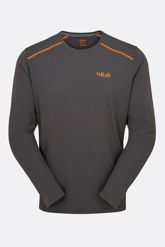 Футболка Rab Force LS Tee Graphene чорна/оранжева L чоловіча