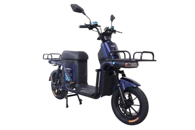 Электроскутер Грузовой с двумя большими багажниками Crosser SUPER MAX 1200W | 60V30AH Li-Fe | USB зарядка Синий