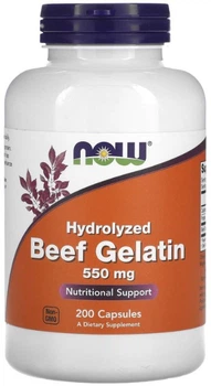 Гідролізат яловичого желатину Now Foods Beef Gelatin 550 мг 200 капсул в упаковці (ARE-574147)
