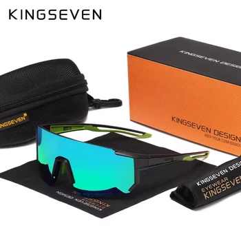 Протиударні велосипедні поляризаційні сонцезахисні окуляри KINGSEVEN 920 Black Green C14