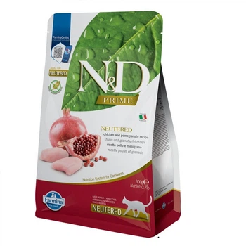 Фармін сухий корм для стерилізованих кішок N&D GRAIN FREE PRIME CHICKEN & POMEGRANATE NEUTERED ADULT з куркою 300 г