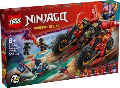 Klocki konstrukcyjne LEGO Ninjago Pojazd bojowy ninja 3 w 1 561 element (71844)