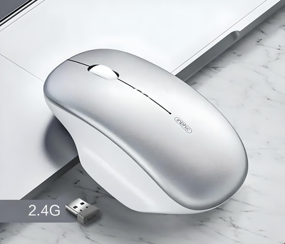 Мышь беспроводная INPHIC M1 с подключением USB 2.4ГГц, аккумулятором, 2400 DPI, серебро