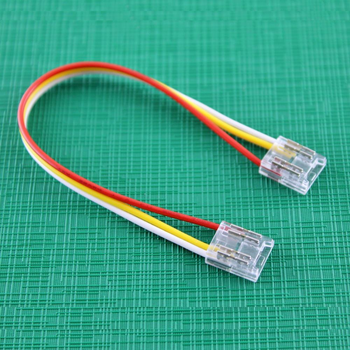 Конектор прозорий безтіньовий 3 контакта (подвійний) для двоколірної COB LED стрічки 10 мм з проводом 15 см LED-STIL - 1шт, T-3p-10mm-C