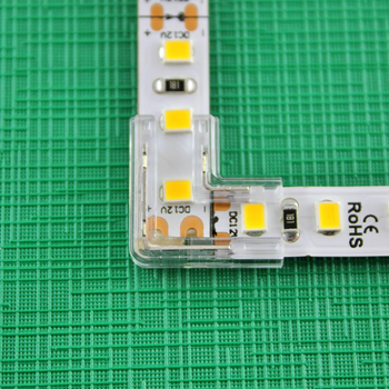 Конектор кутовий "L" прозорий безтіньовий 2 контакта для одноколірної COB LED стрічки 10 мм Led-Stil, 1шт