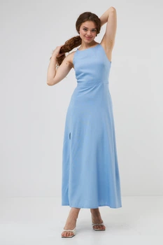 Сукня максі льоновмісна на бретелях Wear me M Блакитний (світлий) (14_25_468_11721)