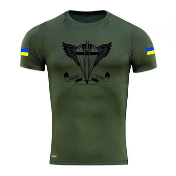 Футболка чоловіча Coolmax з принтом КРИЛА ДШВ S олива