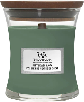 Świeca zapachowa Woodwick Mint Leaves & Oak 85 g (5038581141978)