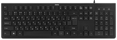 Клавиатура офисная Hama KC-200 мембранная проволочная USB черная ENG/UKR