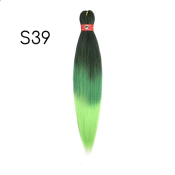 Канекалон Easy Braid S39 омбре чорний, зелений, салатовий