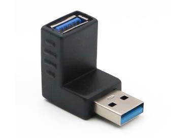 Переходник USB 3.0 Вертикальный тип А Male/Female, угловой, 90 ° градусов Черный