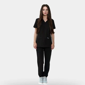 Жіночий медичний костюм Plum чорний XL