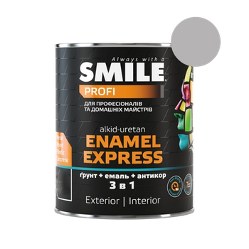 Эмаль "молотковый эффект" Smile антикоррозийная 3 в 1 серебристая 2 л