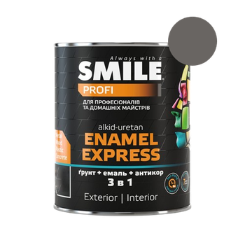 Эмаль "молотковый эффект" Smile антикоррозийная 3 в 1 антрацит 2 л