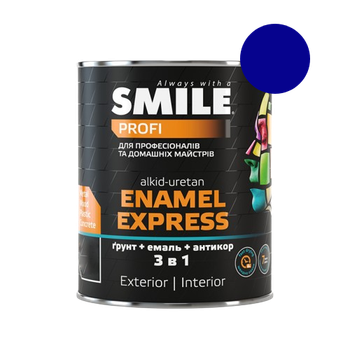 Эмаль "молотковый эффект" Smile антикоррозийная 3 в 1 сапфир 2 л